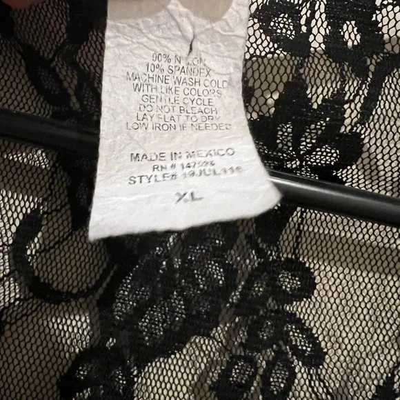 M•FASIS Black Lace Sleeveless Duster- Size XL - Picture 6 of 6